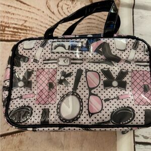 Modella Pink and Black Cosmetic Bag